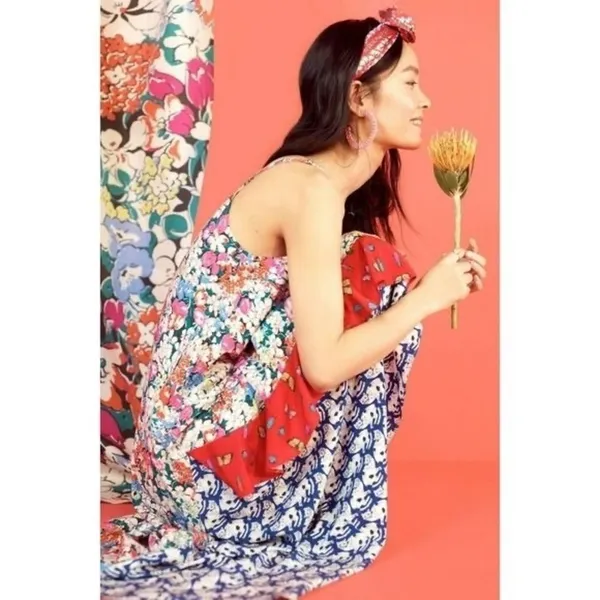 ANTHROPOLOGIE Colloquial Bias Conversations 52 of 52 Midi Slip Patchwork Medium - Image 2
