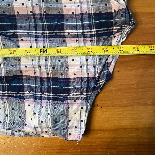 Victoria's Secret Women's Blue Purple Plaid Polka‎ Dot Nightgown Size Small - Image 7