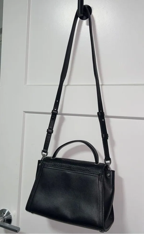 Michael Kors Whitney Medium Quilted Top Handle Satchel Black/Silver - Image 4