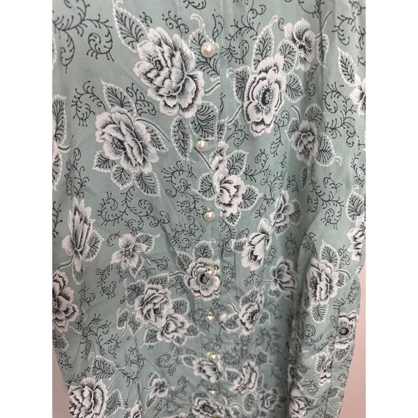 For Love & Lemons sage green black floral‎ button-down maxi dress Sz S - Image 4