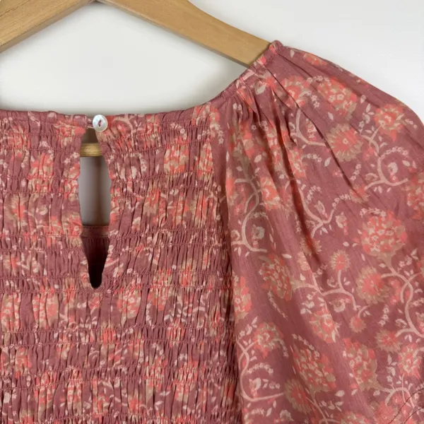 NEW Cleobella Mina Mini Dress Camala Floral Large Pink Smocked Organic Cotton‎ - Image 3