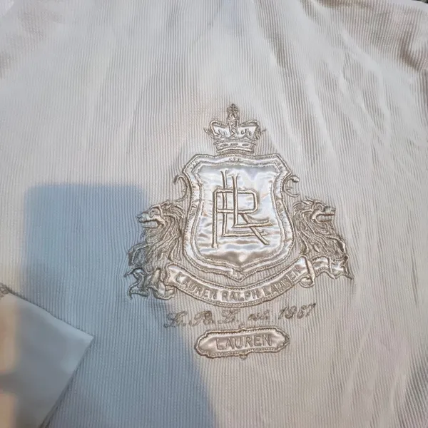 Lauren Ralph Lauren Active Off White Ribbed Quarter‎ Zip Pullover Crest 3X - Image 5