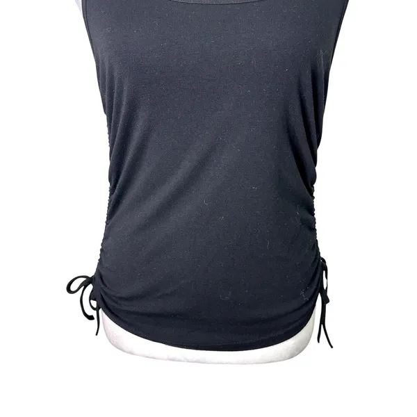 4th & Reckless Annoushka Tank Top Ruched Side Scoop Neckline Soft Black W L NWOT - Image 4