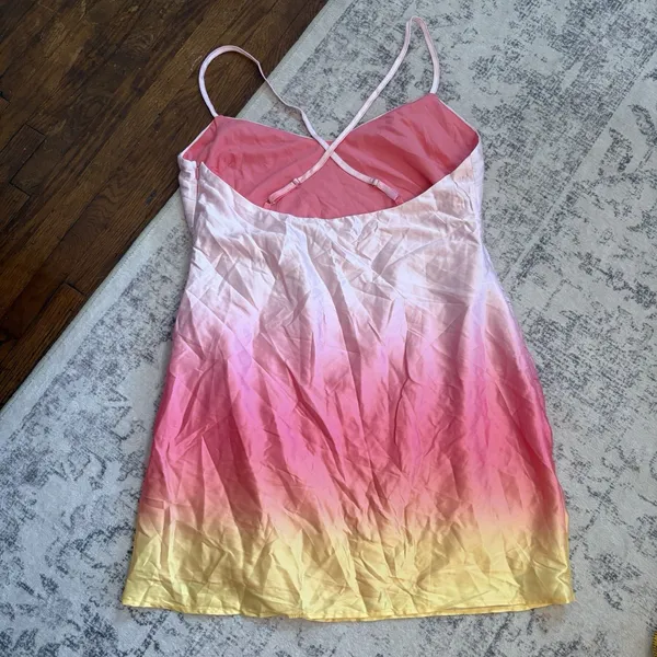 Lulus Dela Light Pink Ombre Satin Mini Dress Size XL NWT Party Sexy Glam Wedding - Image 5