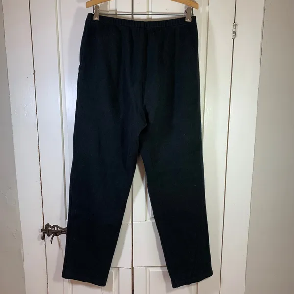 FH Clothing Co Black Ribbed Knit‎ Lounge Pants Women Large 100% Cotton Vermont - Image 2