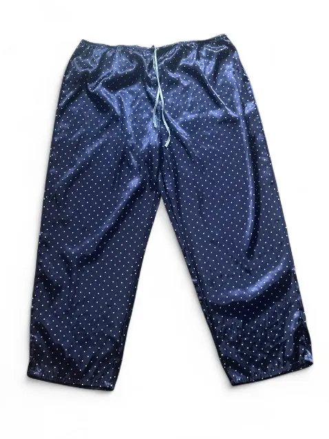 PINK Victoria's Secret Signature Satin Long Pajama Set Navy Polka Dot Size 2XL - Image 6