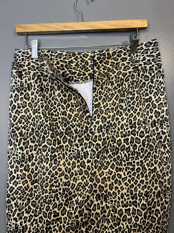 Marianne Skirt Womens 10 Leopard Print Animal Pencil Stretch Made in USA - Image 3