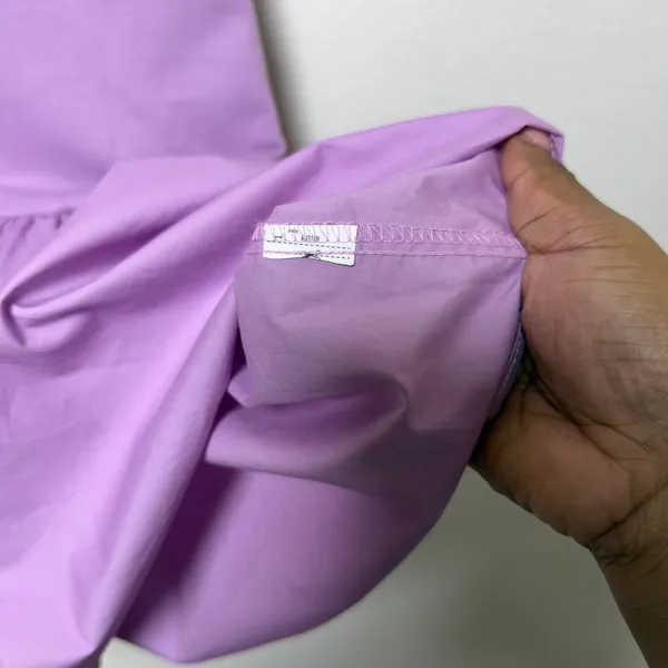 English Factory Women Cotton Mini Dress Medium Purple Preppy Old Money Classic‎ - Image 7