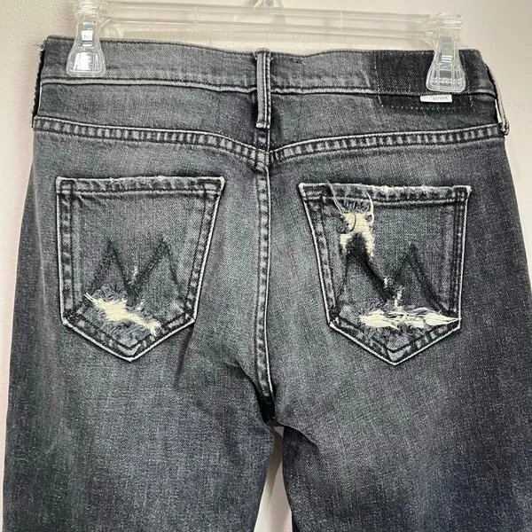 Mother The Flirt Chew Jeans in Cat & Kings Wash Straight Leg Jeans Size 24‎ - Image 4
