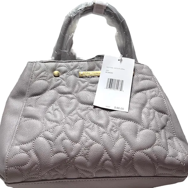 Nwt Betsey Johnson Grey Satchel Purse - Image 3