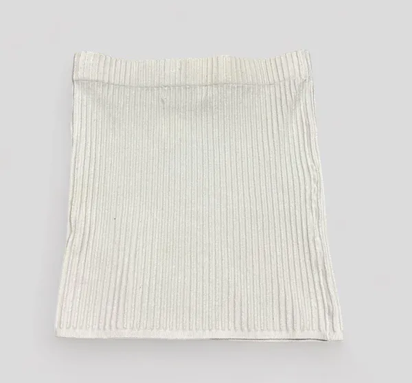 White Fox ribbed knitted “slow jams” mini skirt in white - Image 2