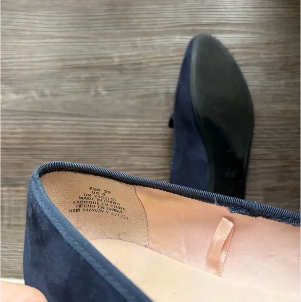 H&M Navy Suede Loafers - Image 3