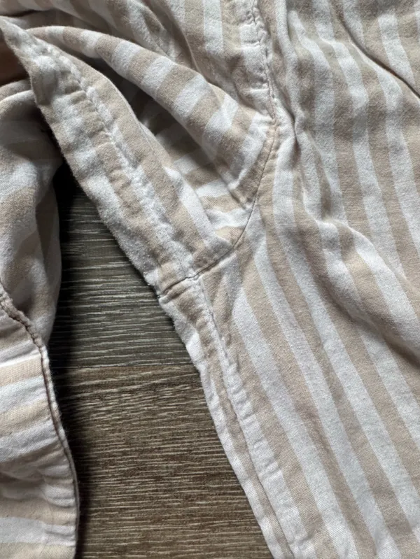 Pact Tan & White Wide Leg Capris XL - Image 7