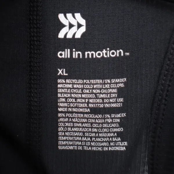 All In Motion Tank Top Womens XL Black Knit Stretch Round Neck Athletic Yoga - Image 2