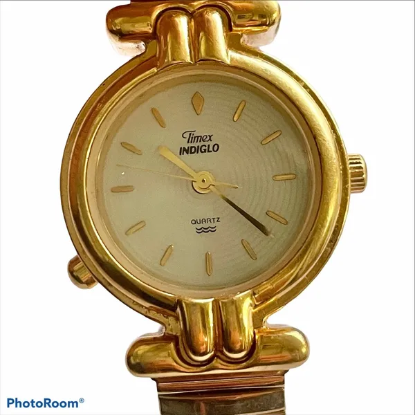 Vintage Timex Indiglo gold watch - Image 4