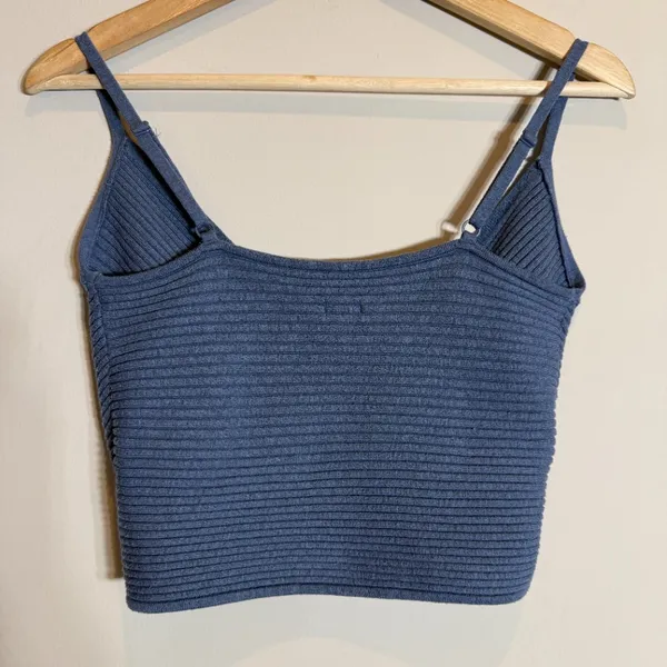 Aerie Cross Front Sweater Tank Top Women's Medium Marbled Blue Summer Going Out - Image 8