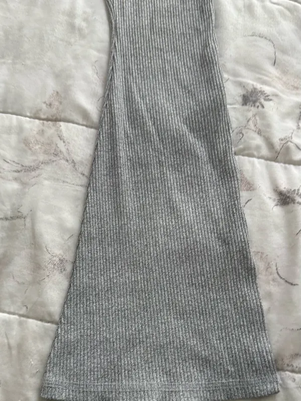 Strut This High-Rise ribbed Gray Flare Lounge Pants, size S Made in USA lounge - Image 8
