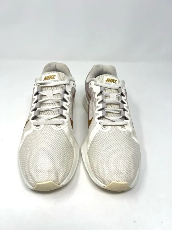 Nike Downshifter 8 Running Shoes Beige Taupe Metallic Gold Mesh Size 7.5 - Image 2