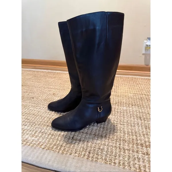 Selby ComfortFlex Brown Leather Riding Boots Low Heel Women’s 7M Brazil - Image 3