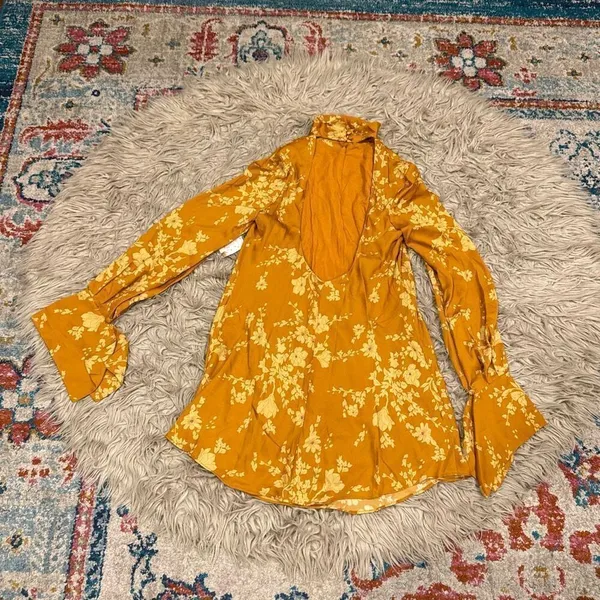 NWT Free People Aries Mini Dress Size S Open Back - Image 8