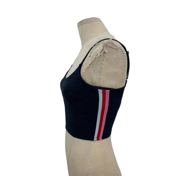 Spiritual Gangster Practice Cami‎ Navy Blue Side Stripe Crop Top Size Small - Image 5