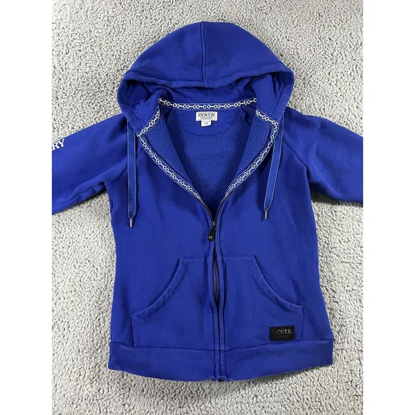 Dover Saddlery‎ Hoodie Women XS Full Zip Preppy Equestrian Barn Outdoors Classic - Image 3