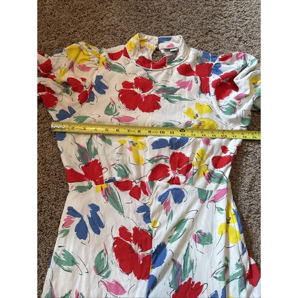 Rixo Target Floral Cascade Ruffle Artsy Maxi Dress Mock Neck Size 6 - Image 6
