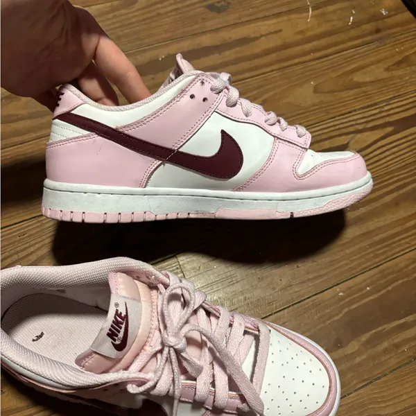 Nike Pink Foam and White Dunk Low Sneakers - Image 12