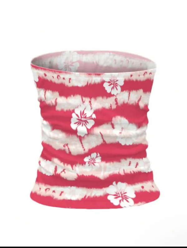 SheIn INAWLY Tie-Dye Lotus Flower Pattern Vacation Style SEXY Strapless Top - Image 2