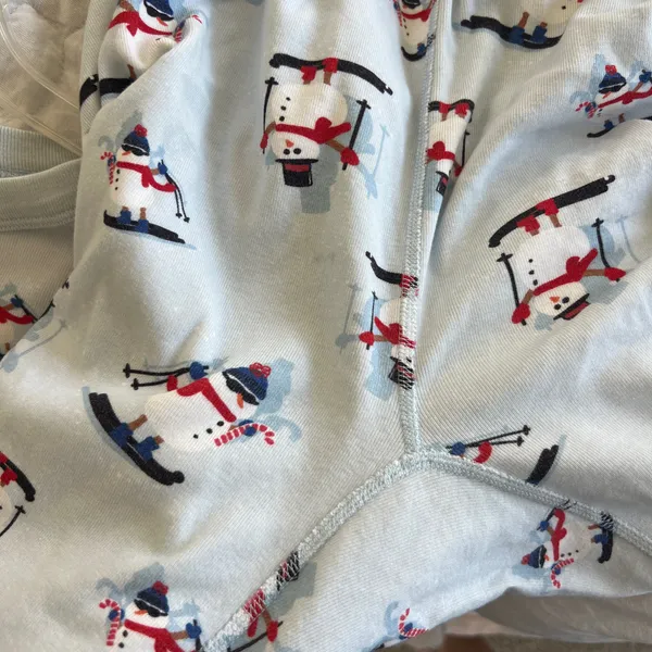 Hanna Andersson Women’s Blue Snowman Christmas Winter Pajamas Set Size Medium - Image 7
