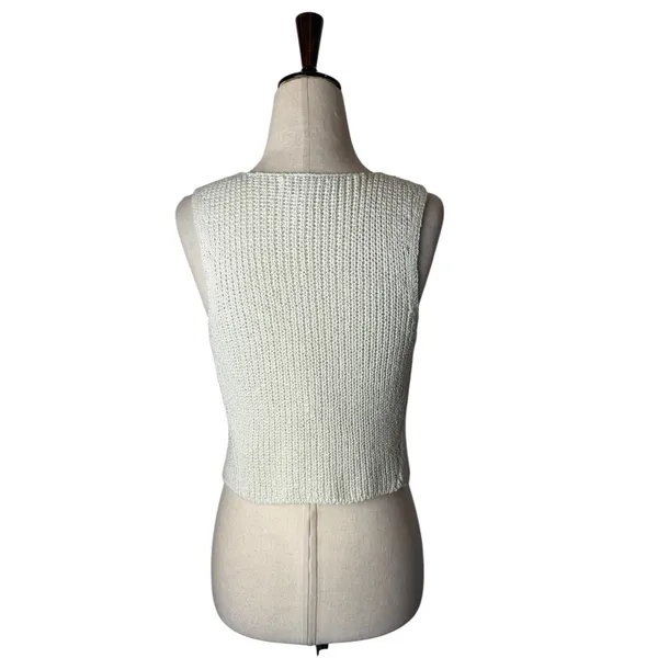 Urban‎ Outfitters Vest Women Medium Ivory Knit Demi Vest Top Streetwear Cropped - Image 3
