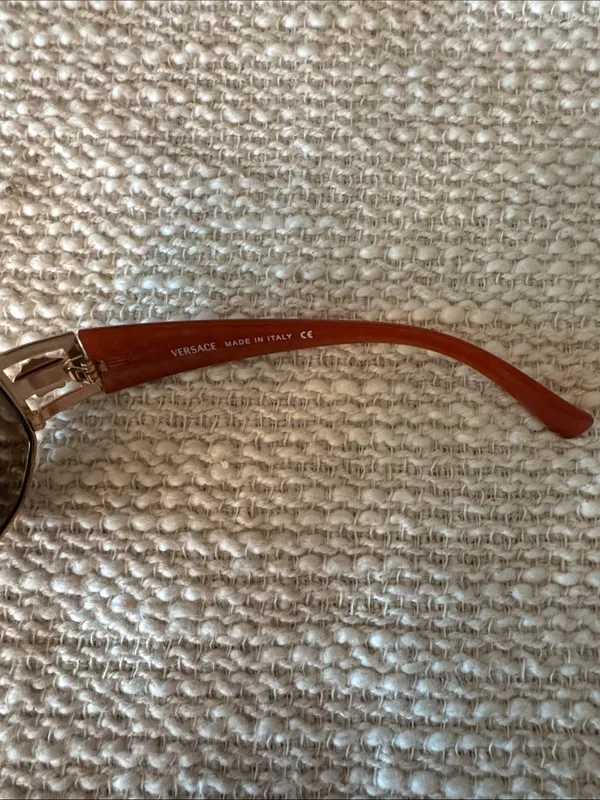 Versace Vintage Burnt Orange Sides With Case Versace Emblem On Sides - Image 5