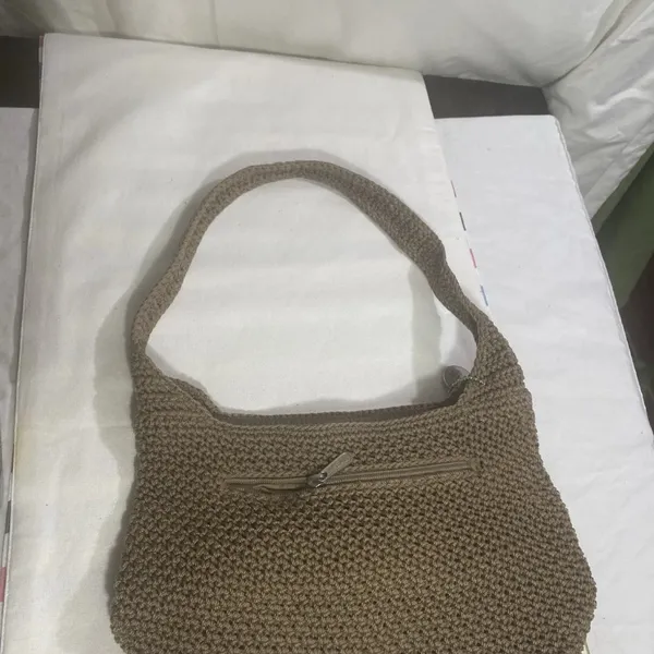 The Sak Original Crocheted Shoulder Bag Brown Knit Hobo Purse - Image 13