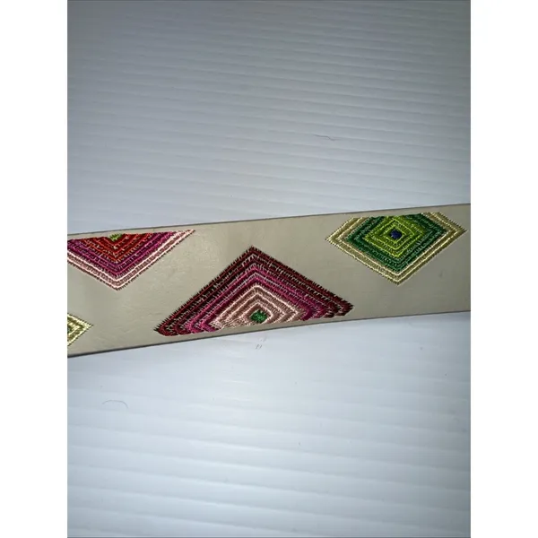Unique Desigual Authentic White‎ Brightly Embroidered Belt Boho - Image 9
