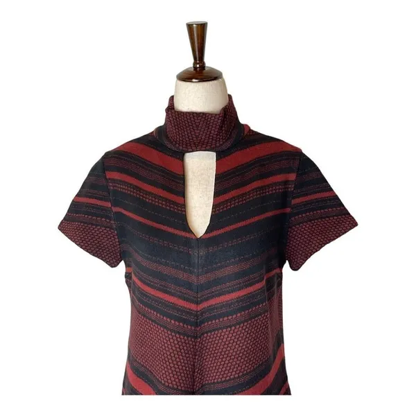Amanda Uprichard Black And‎ Red Knit Keyhole Mock Neck Sweater Dress Size M - Image 3