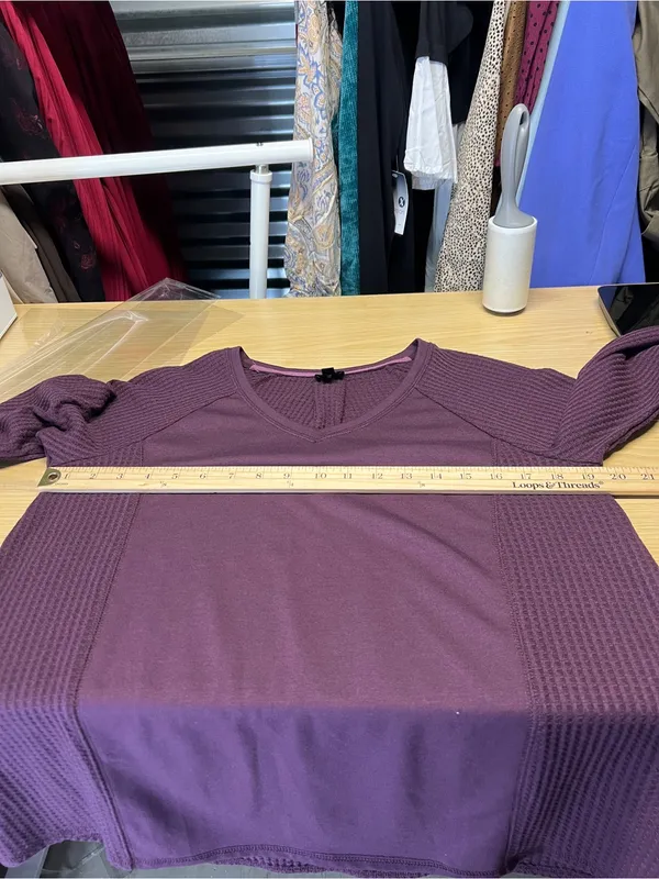 DB Sunday Purple Mixed‎ Knit V-Neck 3/4 Sleeve Top Size M - Image 8