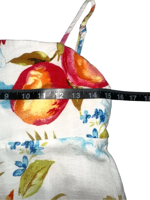 Label of Love Nalani Linen Blend White Tropical Print Maxi Dress XL - Image 7