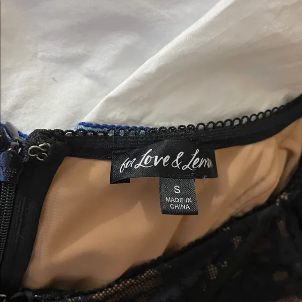 For Love and Lemons Violetta Lace Up Mini Black Lace Dress SMALL - Image 10