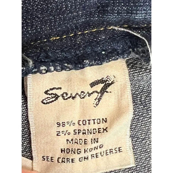 SEVEN7 Bootcut Jeans Women 32 Blue Boot Stretch Medium Wash Embroidered Low Rise - Image 9