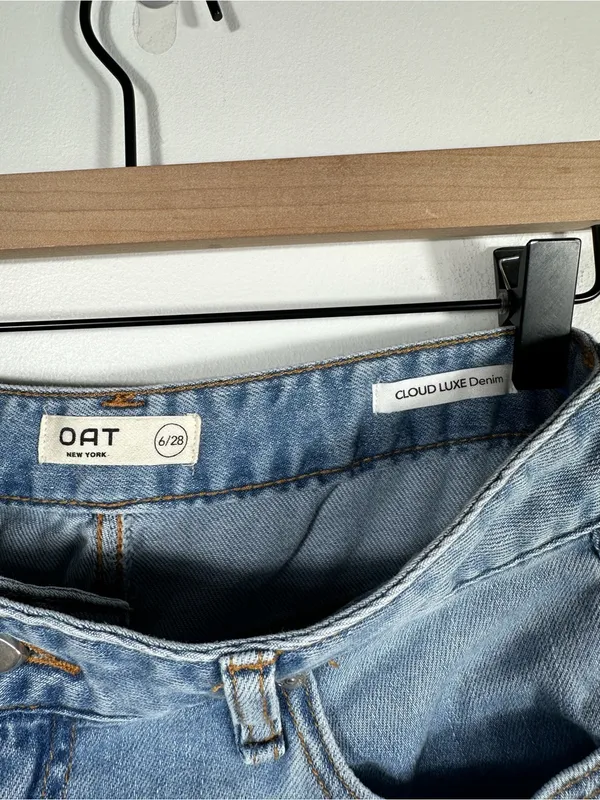 OAT New York Cloud Luxe Denim Wide Leg Jeans Light Wash‎ High Rise Women’s 6/28 - Image 8