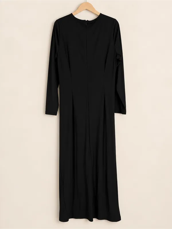 ELOQUII Black Ruched Draped Long Sleeve Maxi Dress Size 18 NWT - Image 3