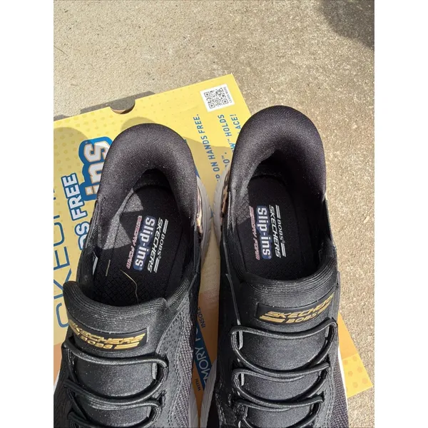 Skechers BOBS Sport Hands Free Slip-Ins Womens 8 Black Leopard NIB Memory Foam - Image 6