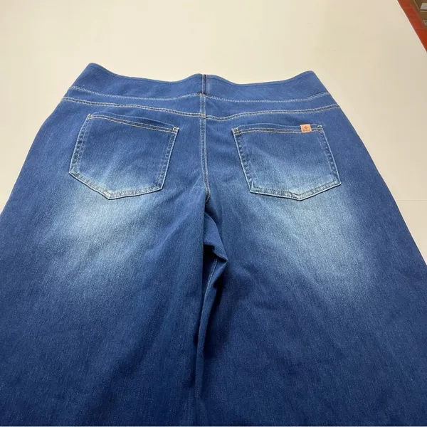 Halara Flex Women High Waisted Pocket Baggy Wide Leg Pull-On Stretch Jean XL NEW - Image 13