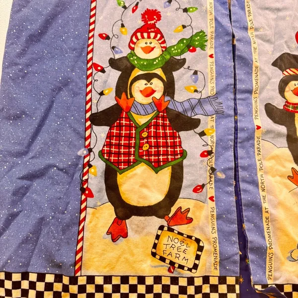 VTG handmade xl Penguin‎ Christmas Vest Women Holiday Party Fun Snowman Lights - Image 4