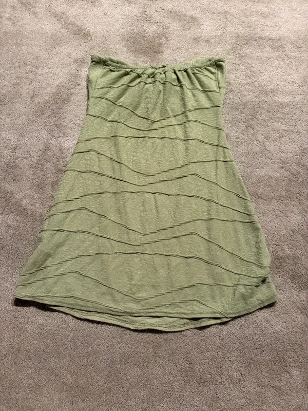 PrettyLittleThing Olive Green Strapless Mini Dress – Size 10 - Image 3