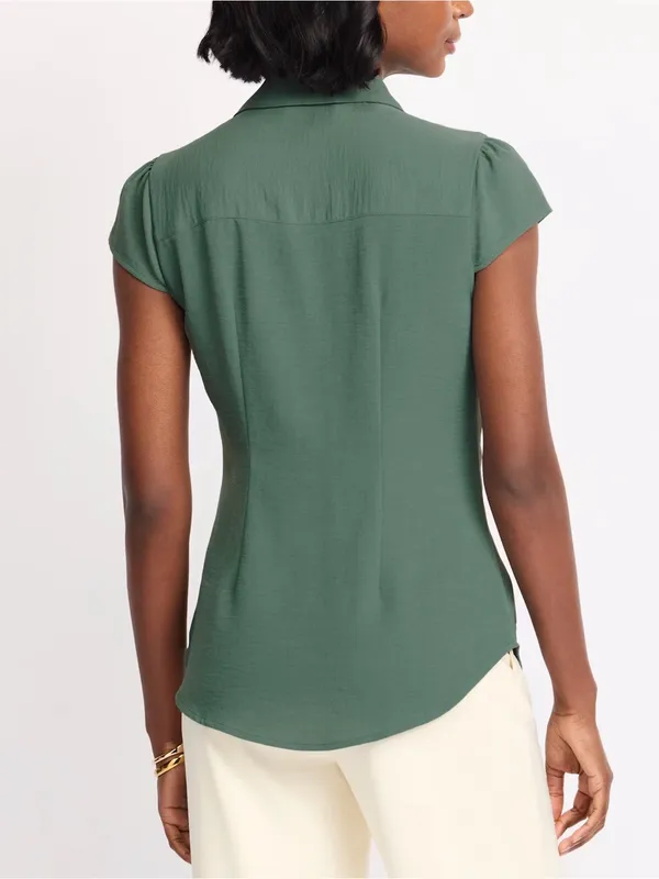 Montgomery Post Lilli Airette Blouse Green Medium NWT STITCH FIX - Image 2