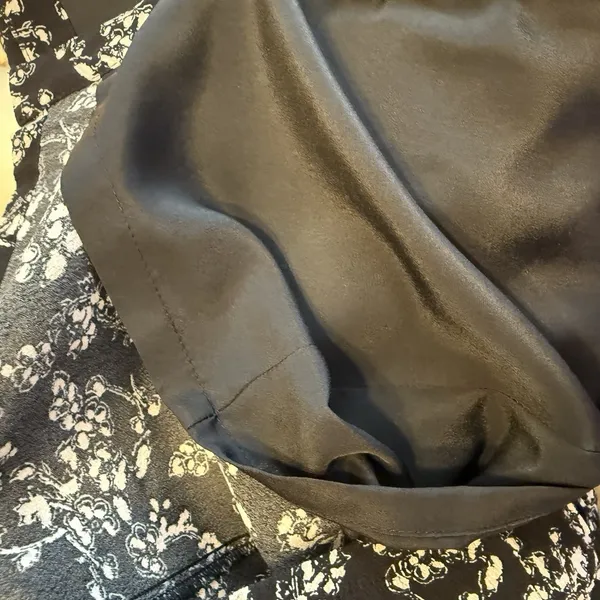 Garnet Hill Dress 10 Black‎ Floral Baby Doll Pockets Drop Waist Long Sleeve EUC - Image 7