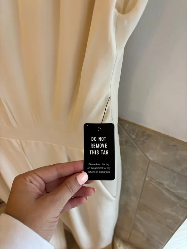 Express Ivory Pleated Jumpsuit - Image 3