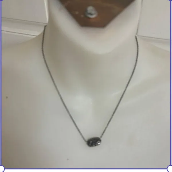 Kendra Scott Elisa Pendant Necklace in Black Drusy - Image 3