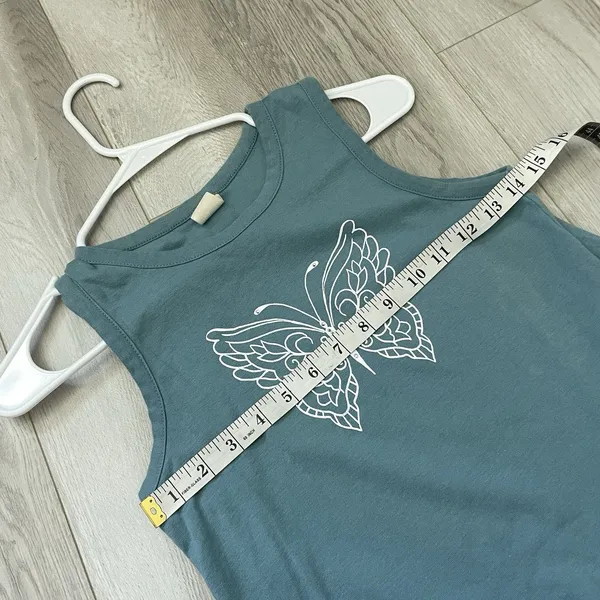 Urban Outfitters Tank Top organic butterfly tie-back crop womens Blue (medium) - Image 4